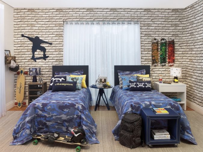 Decoração: Parede de tijolo nos quartos